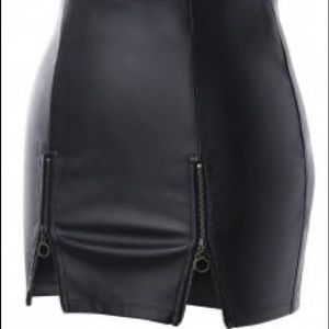 Zipper PU Skirt